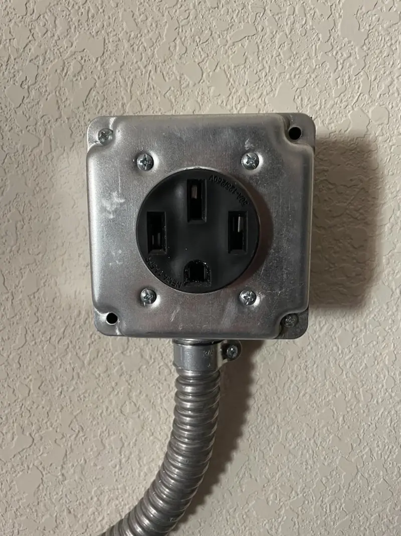 NEMA 14-50 outlet installed for Electrical Panel Upgrade in Edison